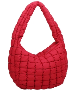 Puffy Quilted Nylon Shoulder bag NQ131 RED
